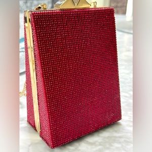 Nina Red Glass Bead Clutch Minauderie